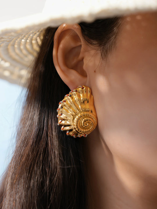 Steel snail earrings