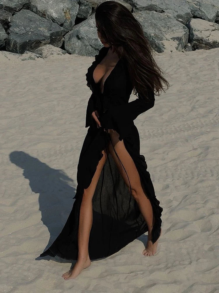 Oina Ruffle Bikini Cover-Ups