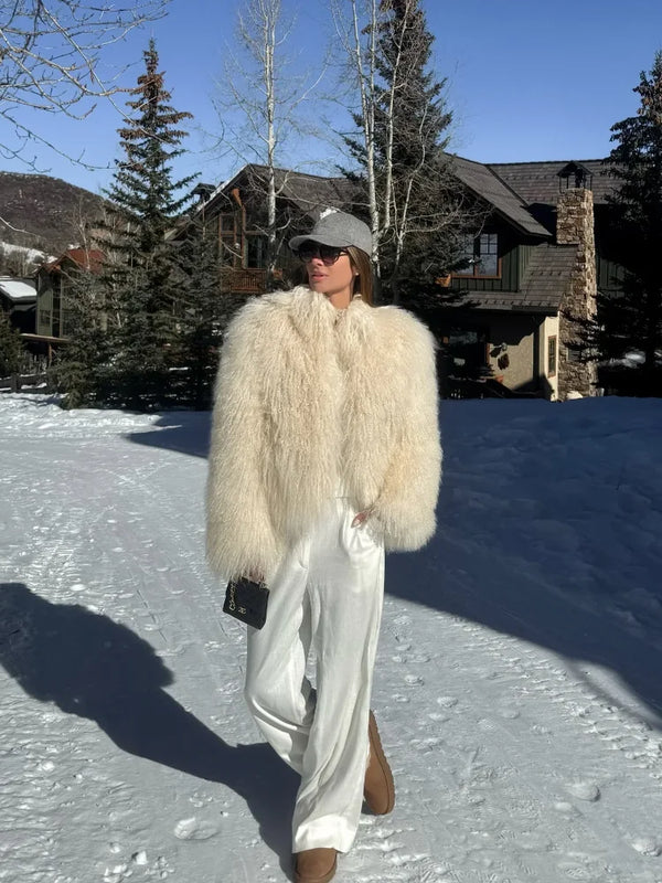 Short Coat Women Long Sleeve Turn Down