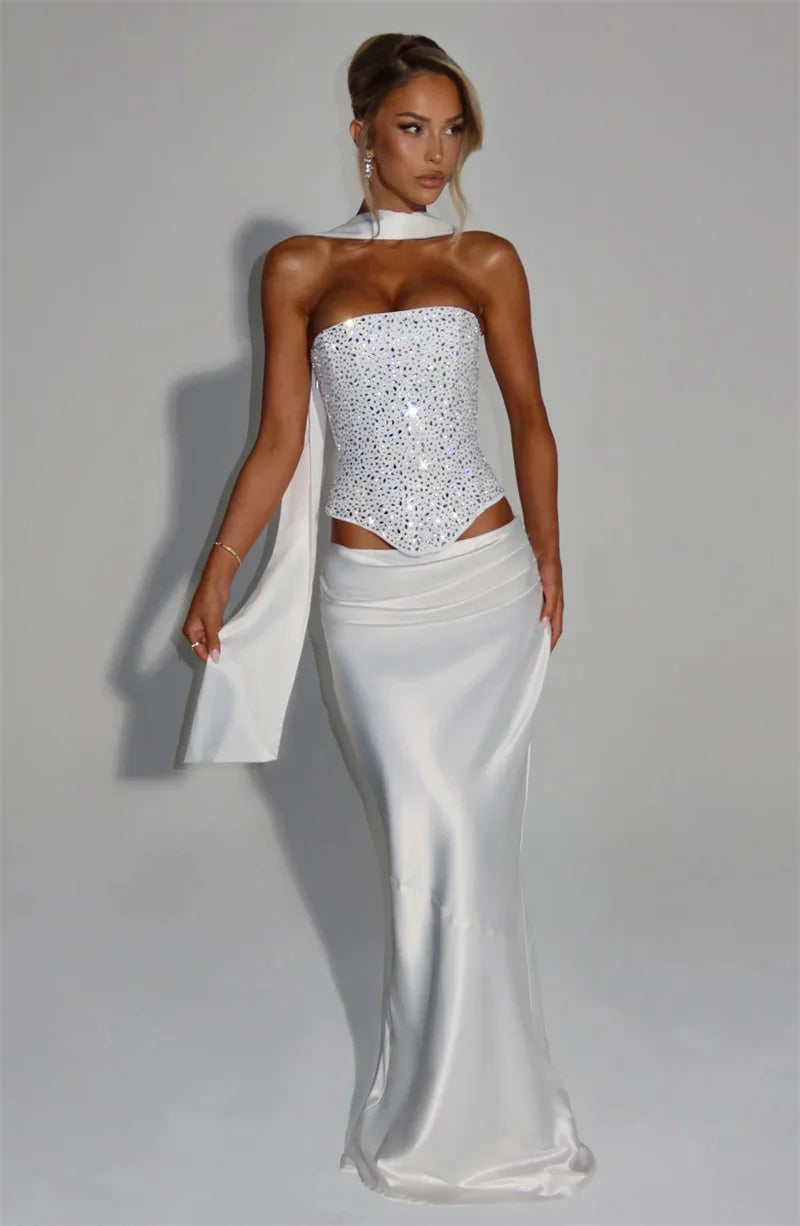 Monsion Sequins Sexy Dress Set