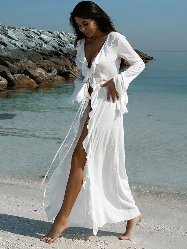 Oina Ruffle Bikini Cover-Ups