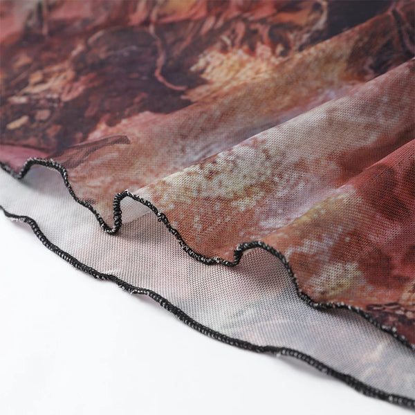 Mountains Maxi Dress Peach