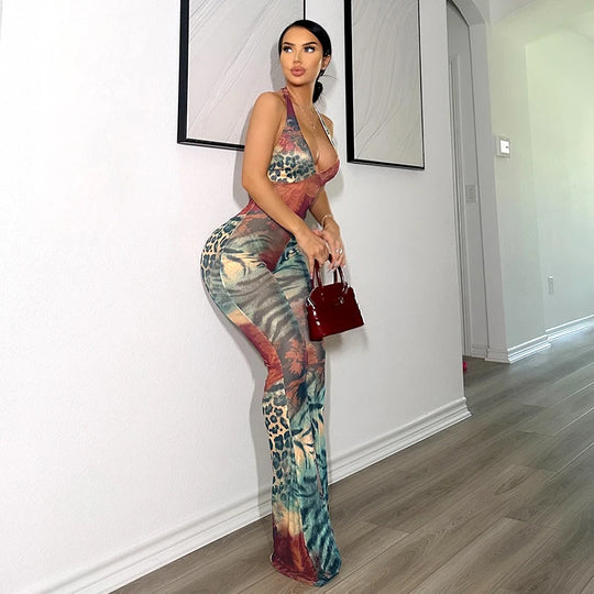 Xia Leopard Print Jumpsuits