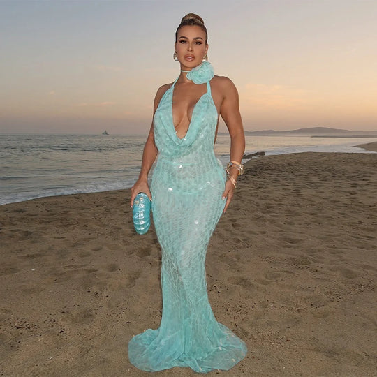 Anita Sequin long dress