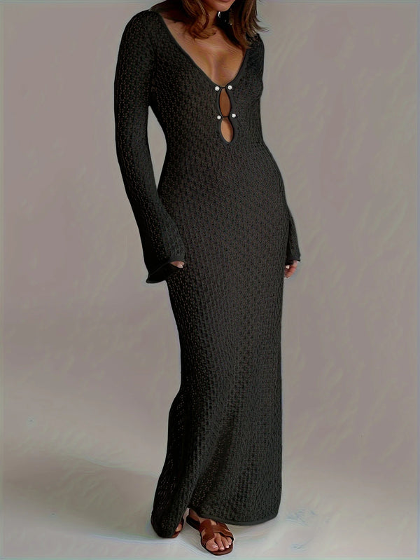 Ellison Long Sleeves Hollow Out maxi