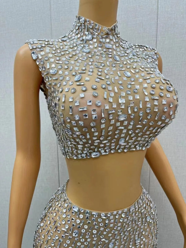 Siu  Crop Top Long Skirt 2 Pieces Set