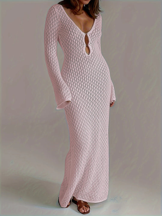 Ellison Long Sleeves Hollow Out maxi