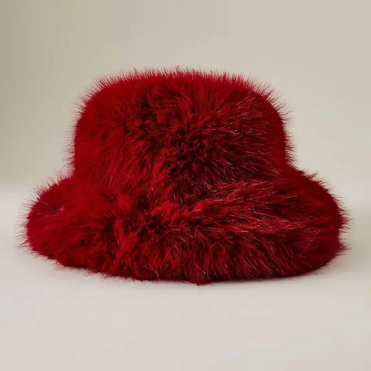 Anty Faux Fur Bucket Hat Warm